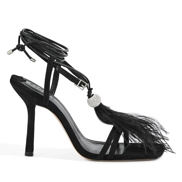 SCHUTZ  **NEW** - Linda Feather Strappy Sandals - Picture 2 of 5